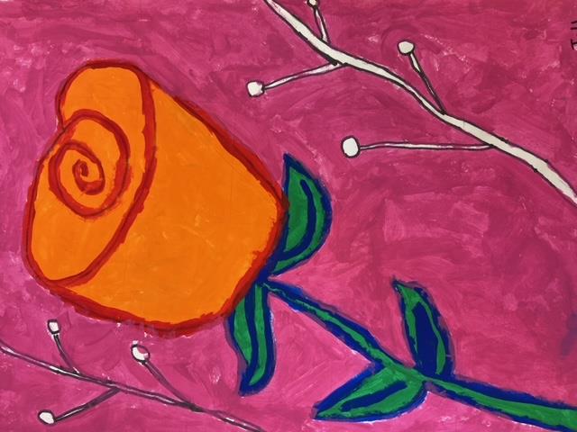 4th Grade-O'Keefe Flower Painting